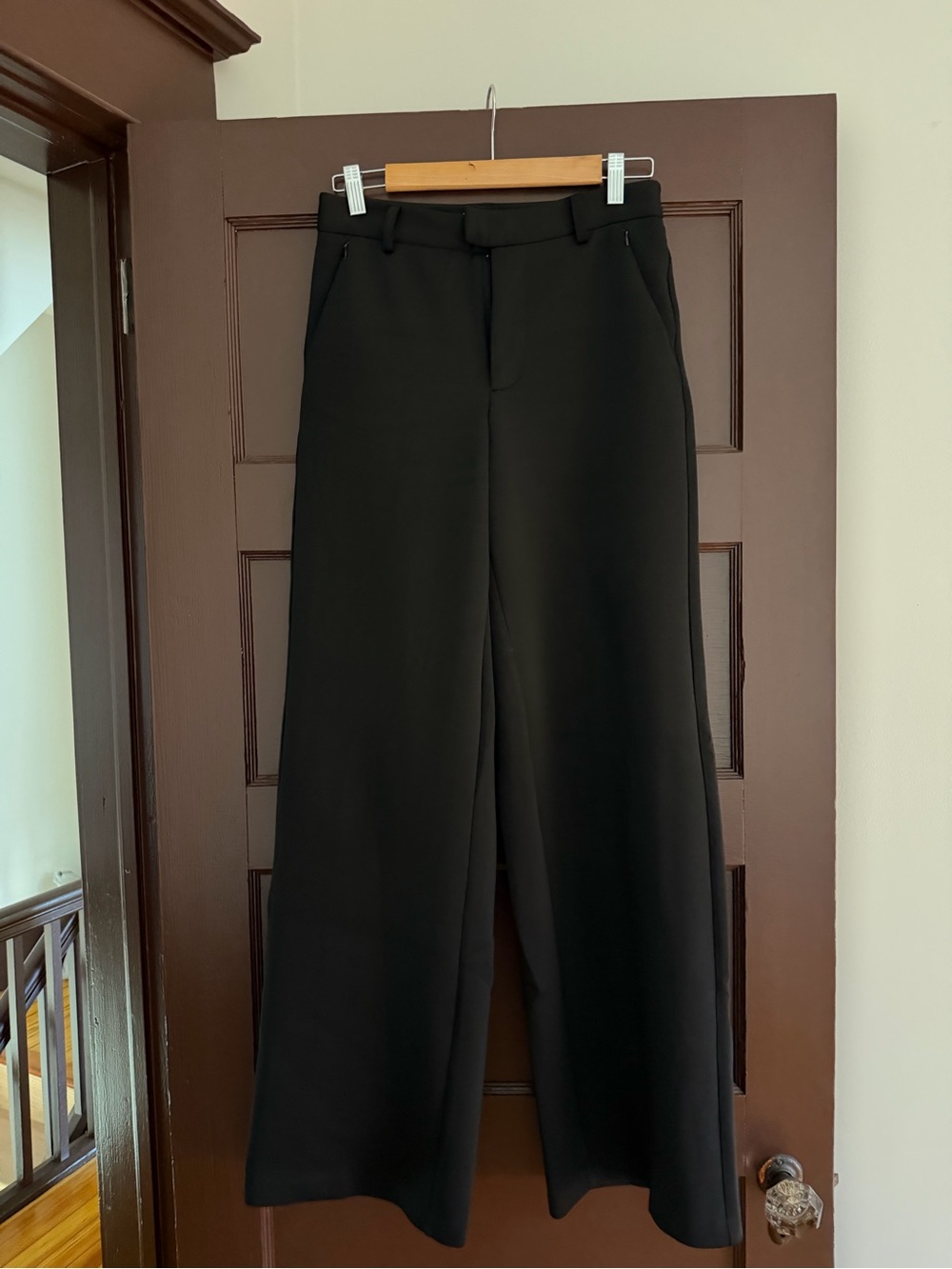 Good American Black Wide-Leg Trousers